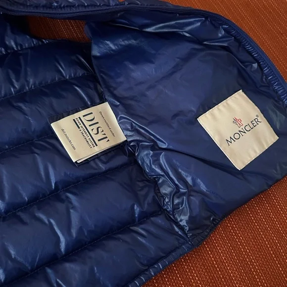 Blue Puffer Vest for Kids by Moncler - Picture 4 of 7